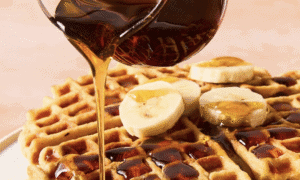 A Father's Day breakfast traditional waffles and syrup father's Day breakfast with waffles